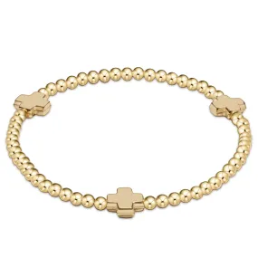 egirl Signature Cross Gold Pattern 3mm Bead Bracelet- Gold