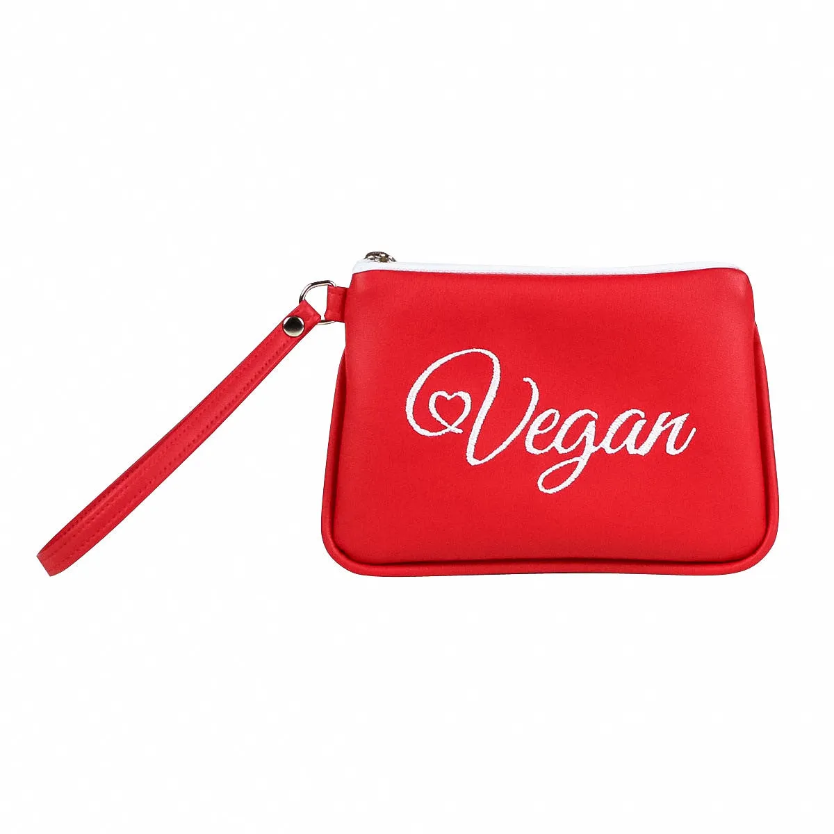 Embroidered Vegan Script Wristlet (Multicolored)