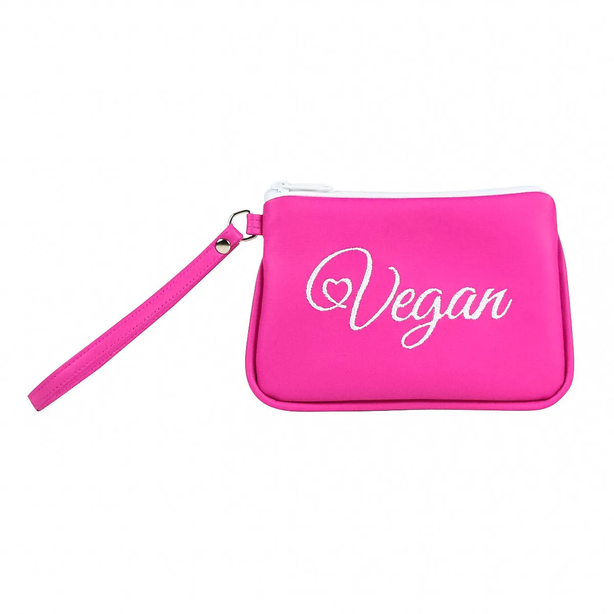 Embroidered Vegan Script Wristlet (Multicolored)