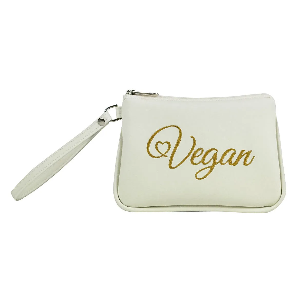 Embroidered Vegan Script Wristlet (Multicolored)