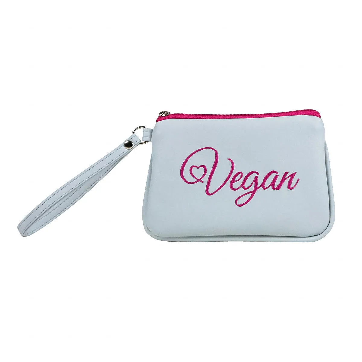 Embroidered Vegan Script Wristlet (Multicolored)