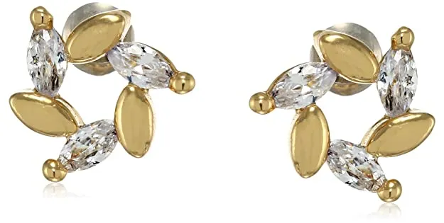 Estele Gift combo - Gold Plated Stud Earrings With AD stones For Girls & Women