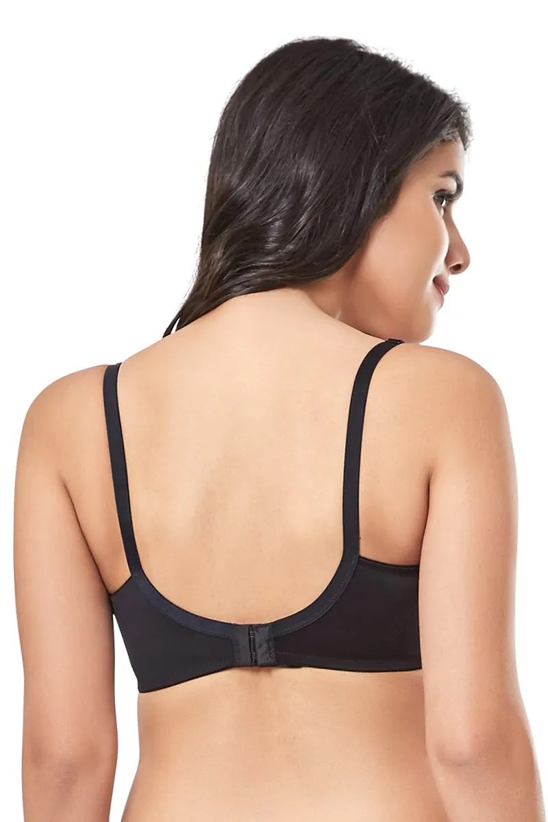 every de Contour Charm Non-Padded Non-Wired Full Cover Everyday Bra - Black