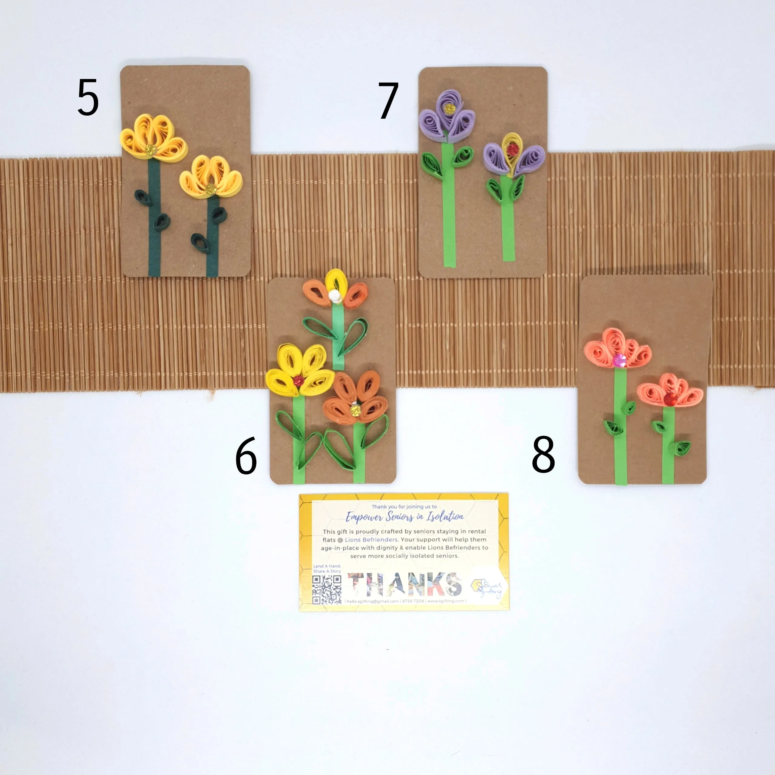 Flower Paper Quilling Message Card