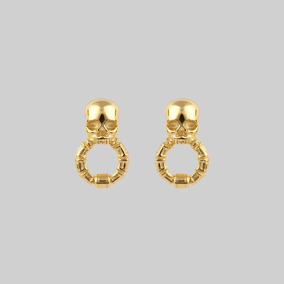 FORSAKE. Skull & Bones Door Knocker Earrings - Gold