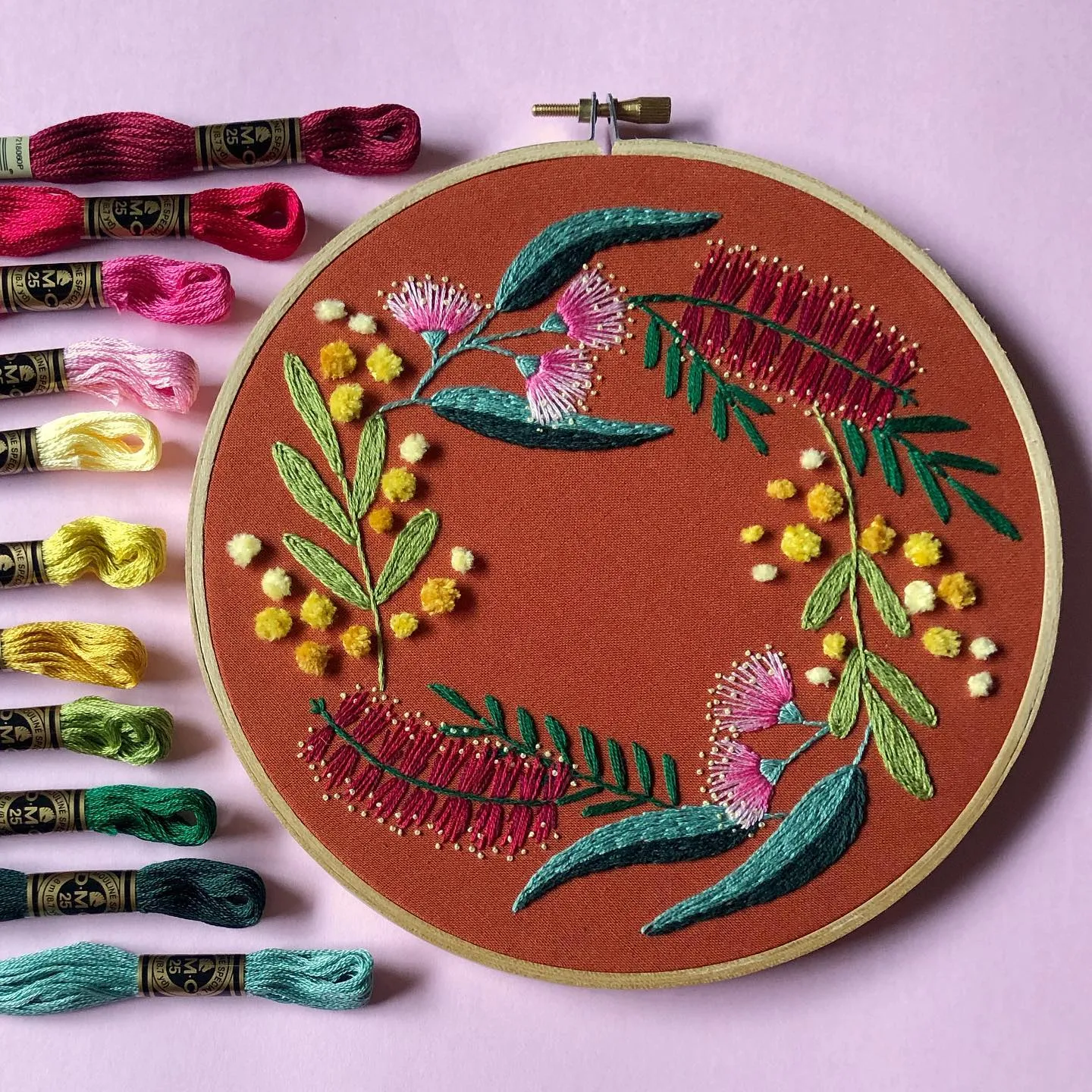 Fuzzy Wattle Embroidery Kit