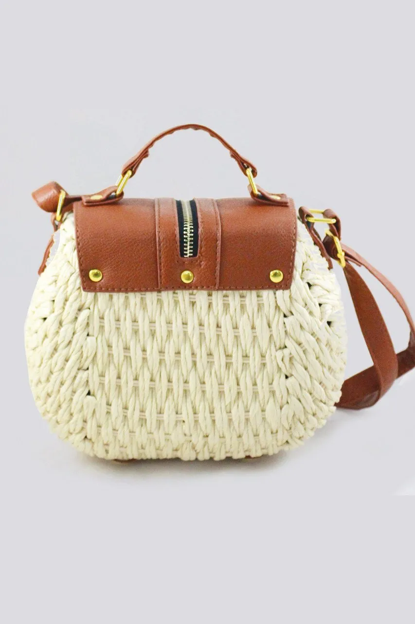 Hobo Basket Tassel Flap Handbag