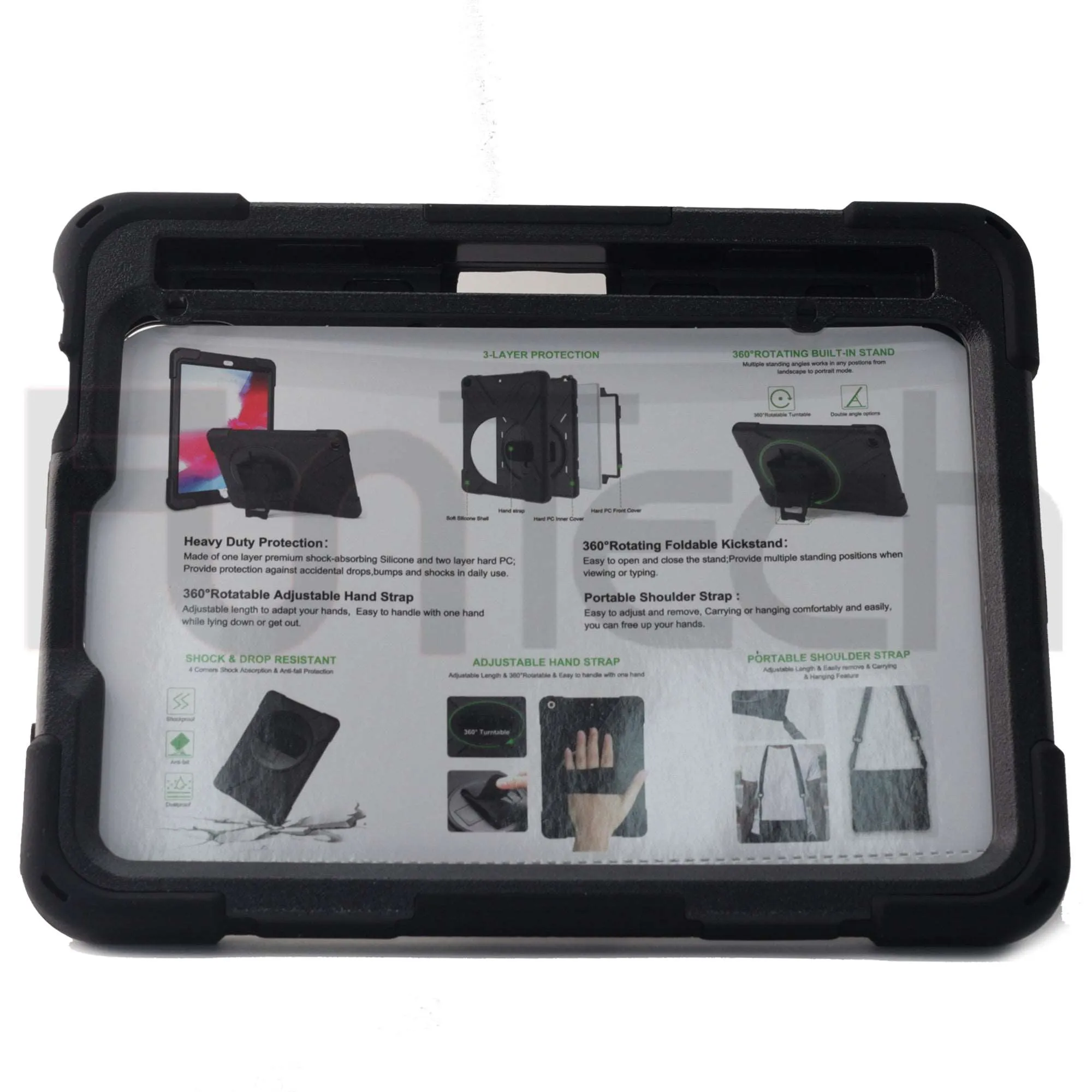 iPad Mini 6, Hard Shockproof iPad Case, Color Black.