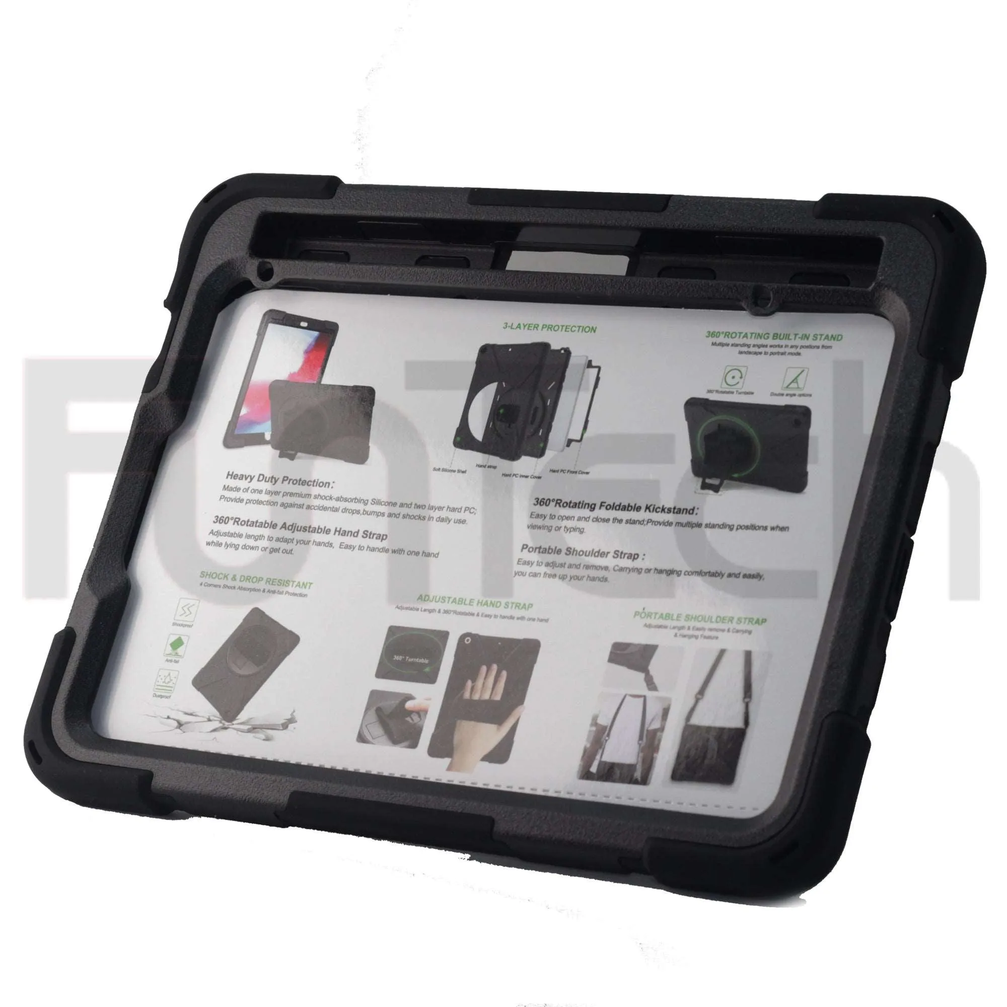 iPad Mini 6, Hard Shockproof iPad Case, Color Black.