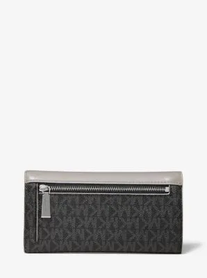 Large Logo and Leather Envelope Wallet