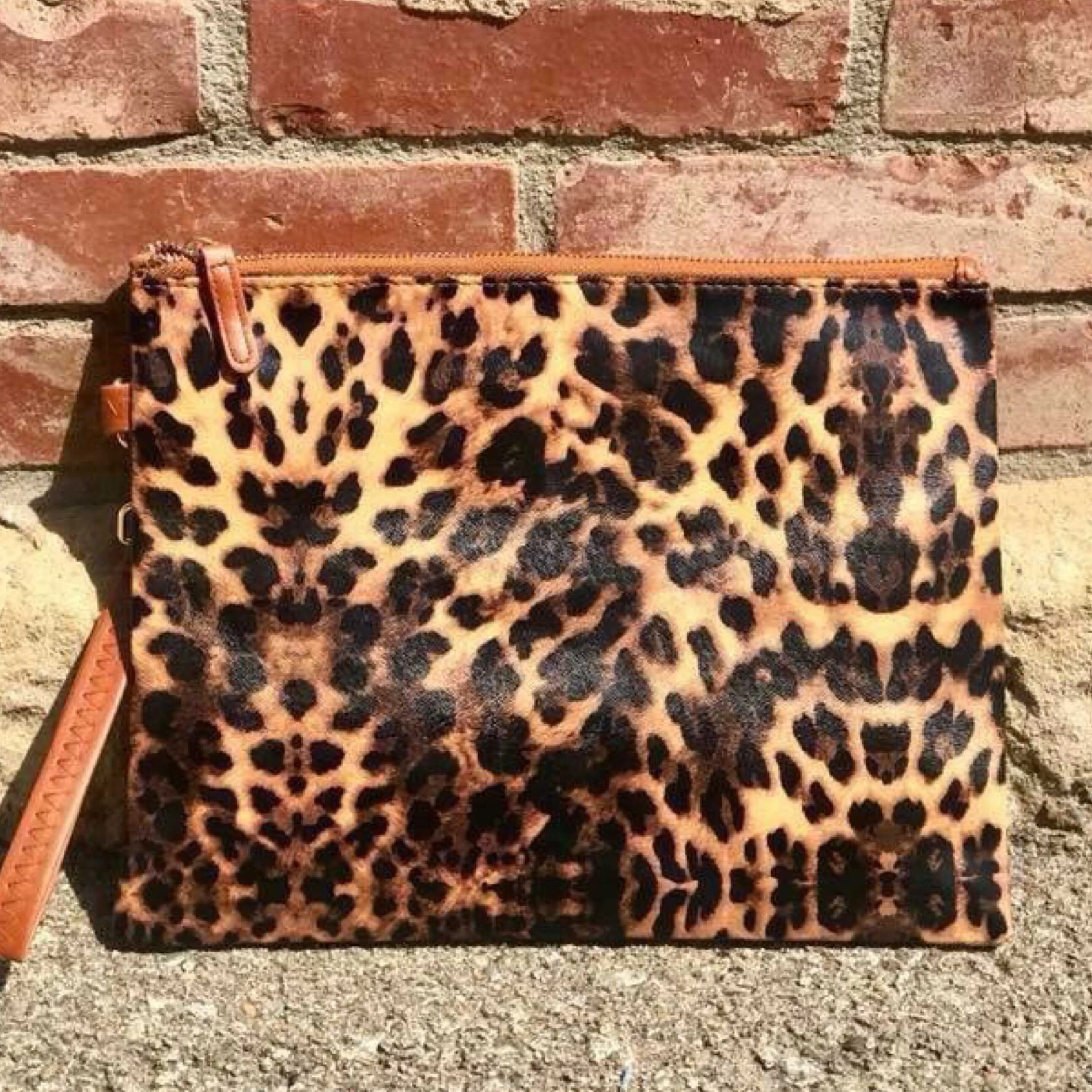 Leopard Print Clutch Wristlet