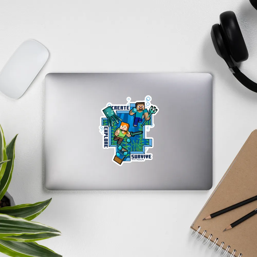 Minecraft Caves & Cliffs Create, Explore, Survive Die Cut Sticker