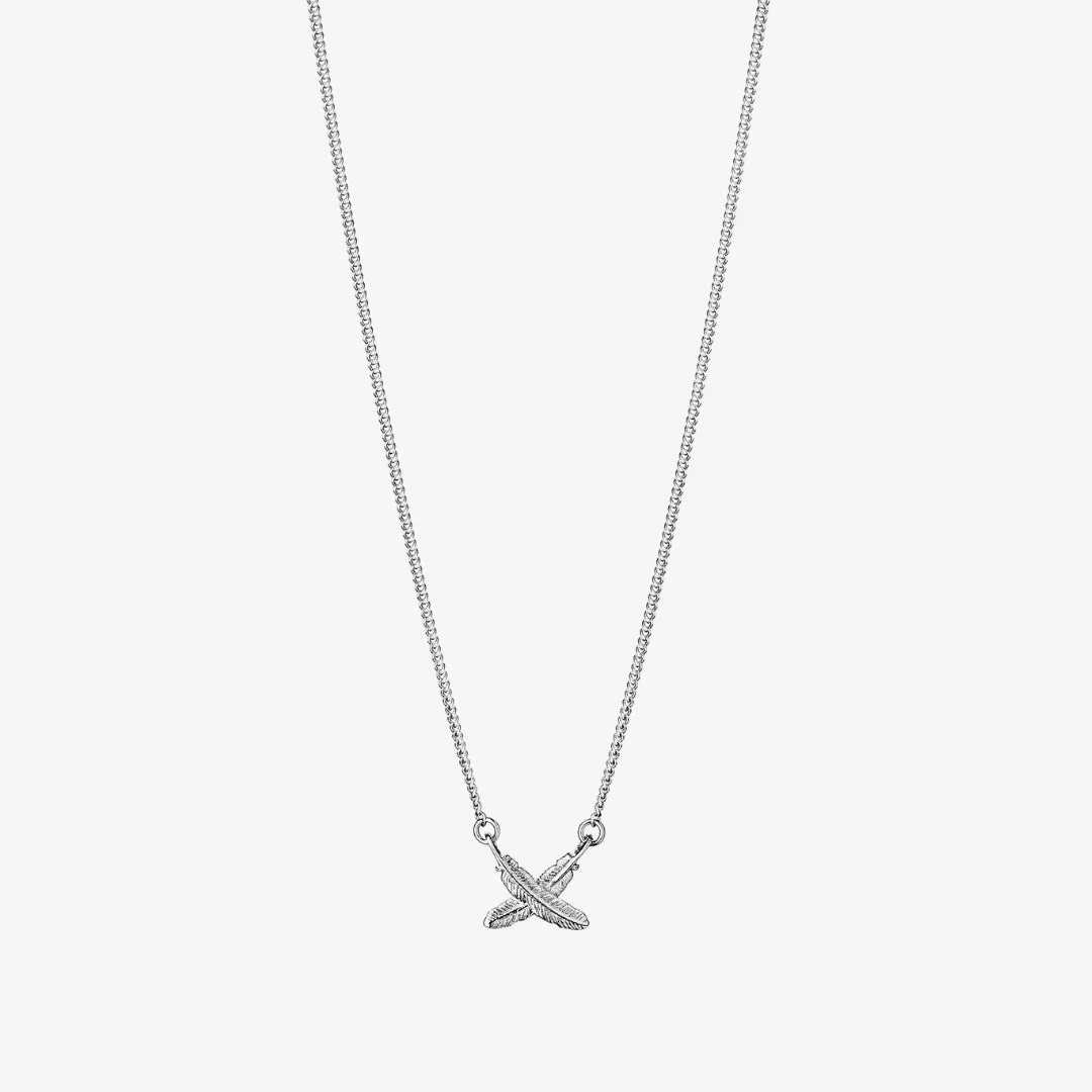 Mini Feather Kisses Pendant Silver