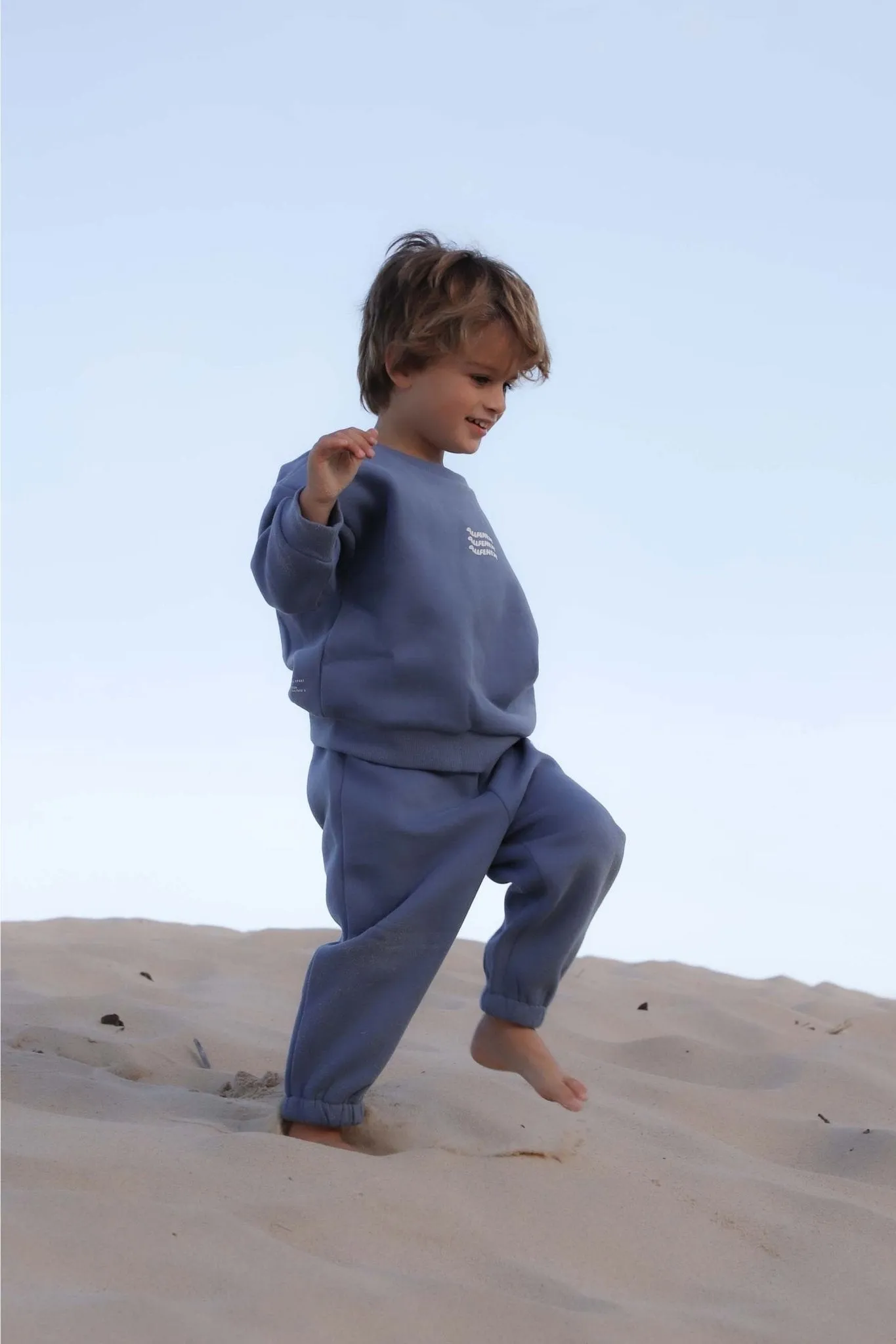 Mini Waves Crew Jumper (Steel Blue)