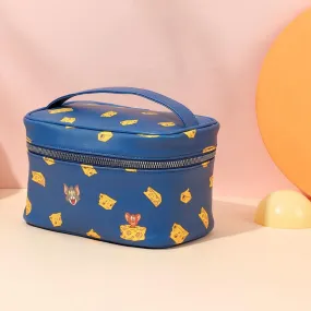 MINISO Tom & Jerry I Love Cheese Collection Funny Cheese Cosmetic Bag (Blue)