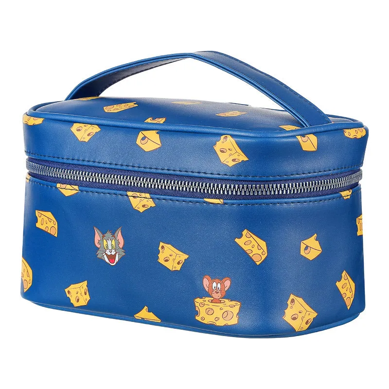 MINISO Tom & Jerry I Love Cheese Collection Funny Cheese Cosmetic Bag (Blue)