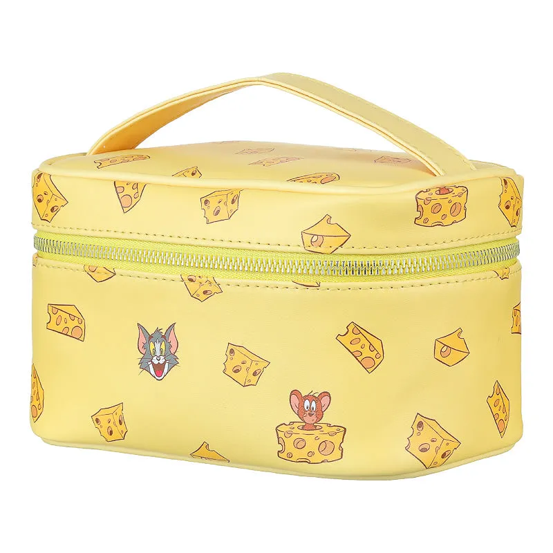 MINISO Tom & Jerry I Love Cheese Collection Funny Cheese Cosmetic Bag (Yellow)