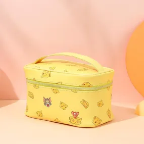 MINISO Tom & Jerry I Love Cheese Collection Funny Cheese Cosmetic Bag (Yellow)