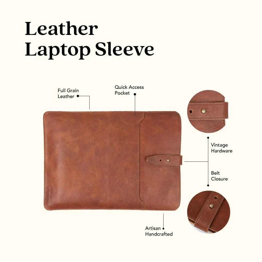 MK221034 - Custom Leather Laptop Sleeve [Men's Leather Accessory]