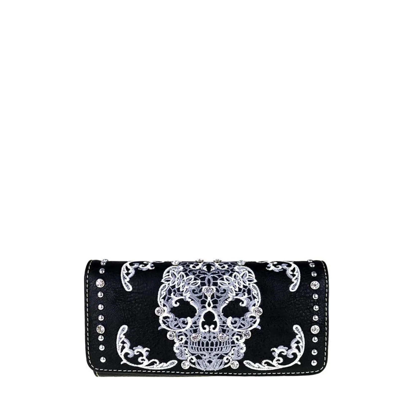 Montana West Embroidered Sugar Skull Wallet