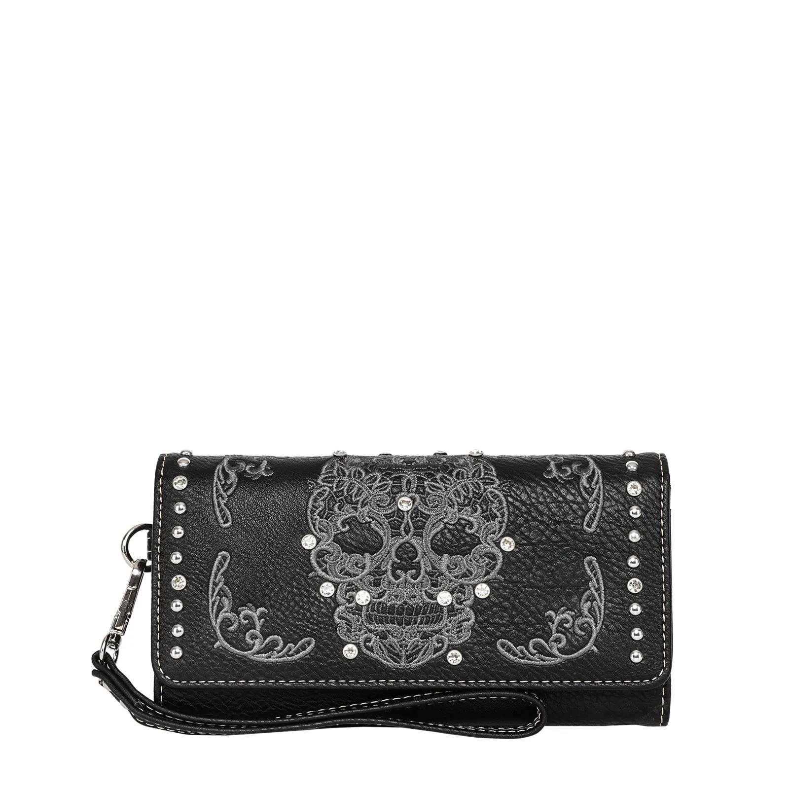 Montana West Embroidered Sugar Skull Wallet