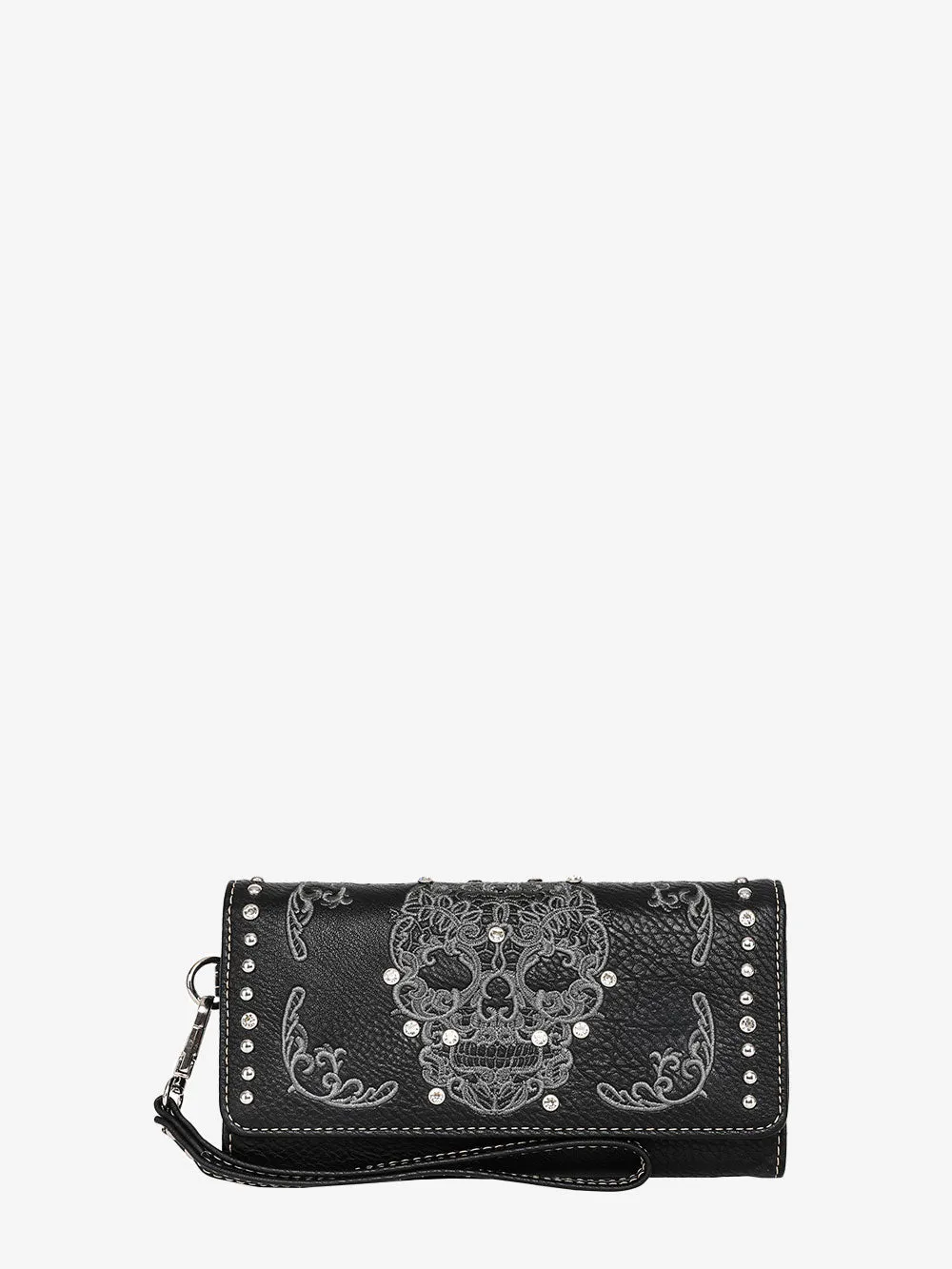 Montana West Embroidered Sugar Skull Wallet