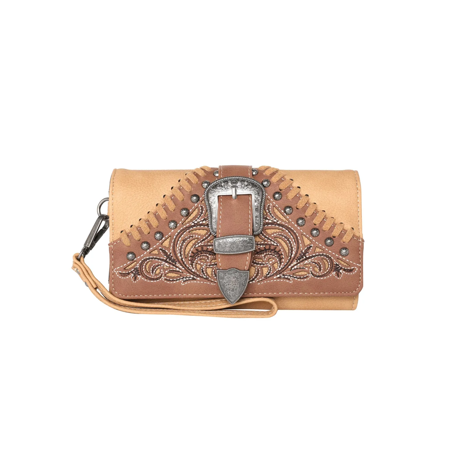 MW1111-W018 Montana West Floral Embroidered Buckle Collection Wallet