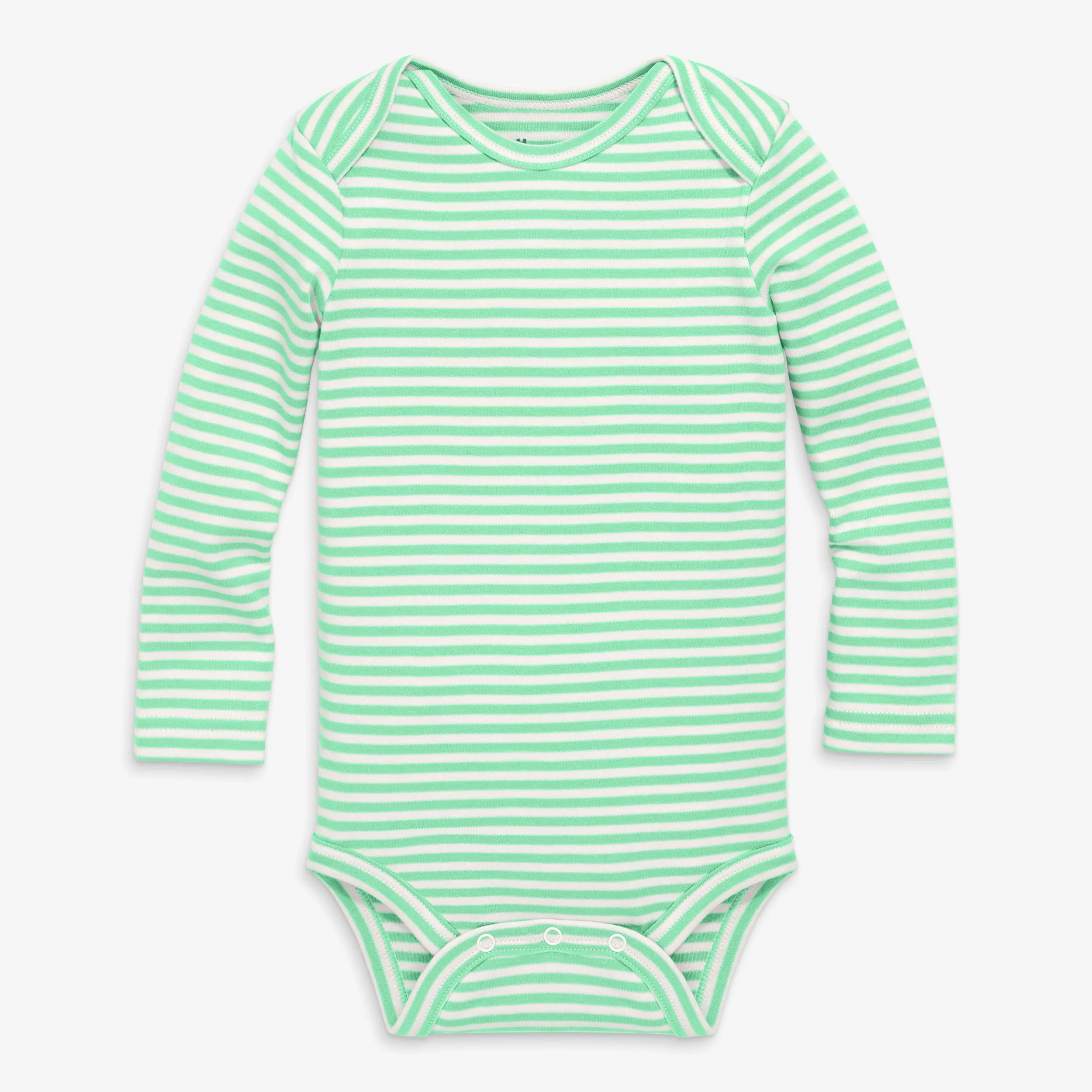 Organic long sleeve babysuit in stripe