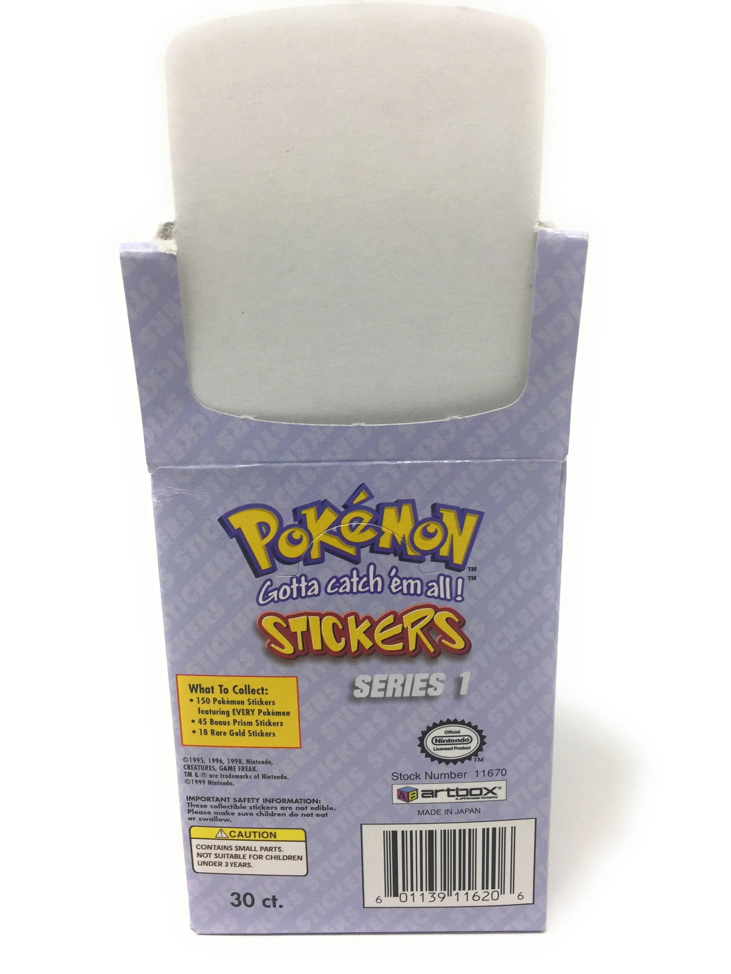 Pokemon Stickers Series 1 Original RARE 1999 - Full Retail Display Box