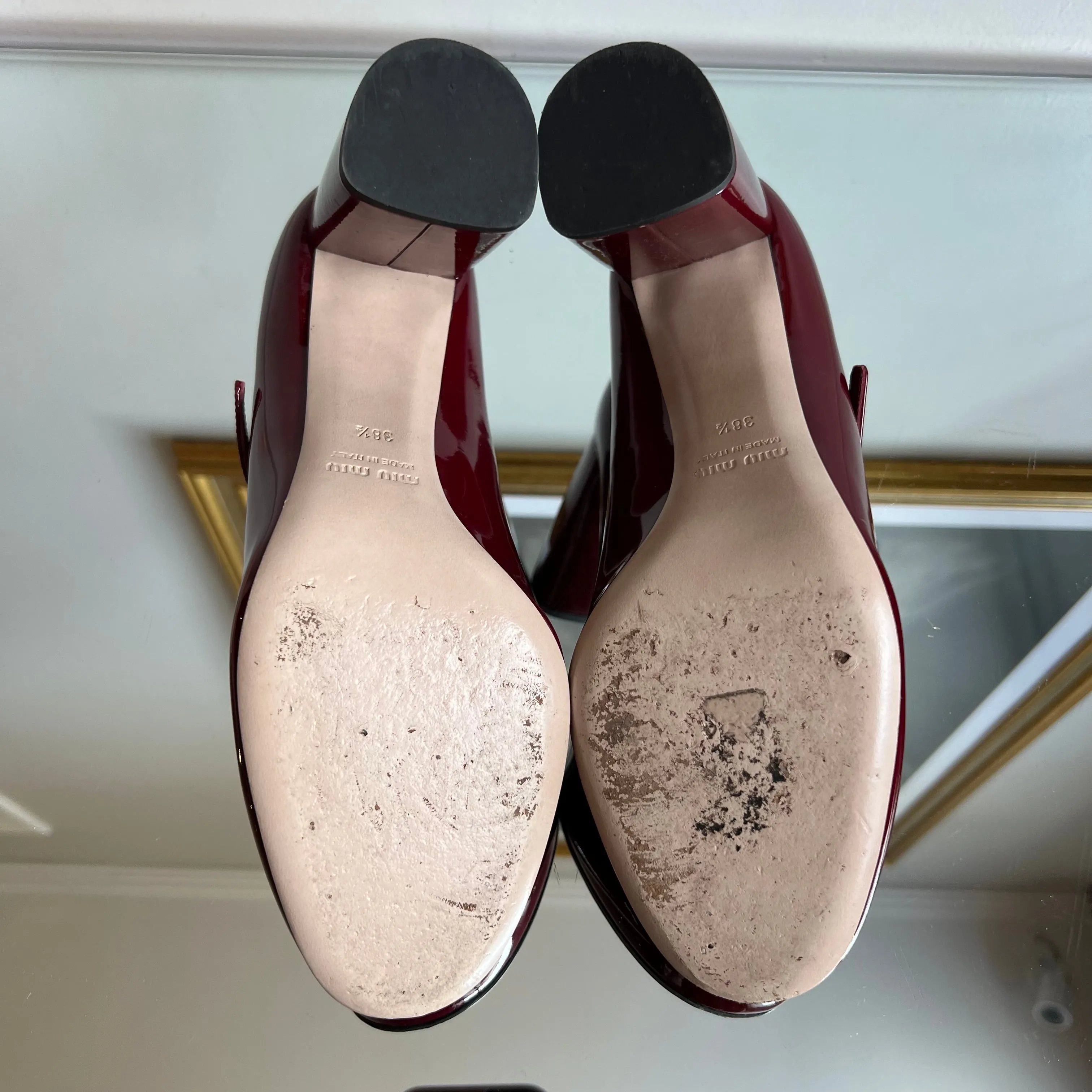 Scarpin Miu Miu Verniz Boneca Burgundy