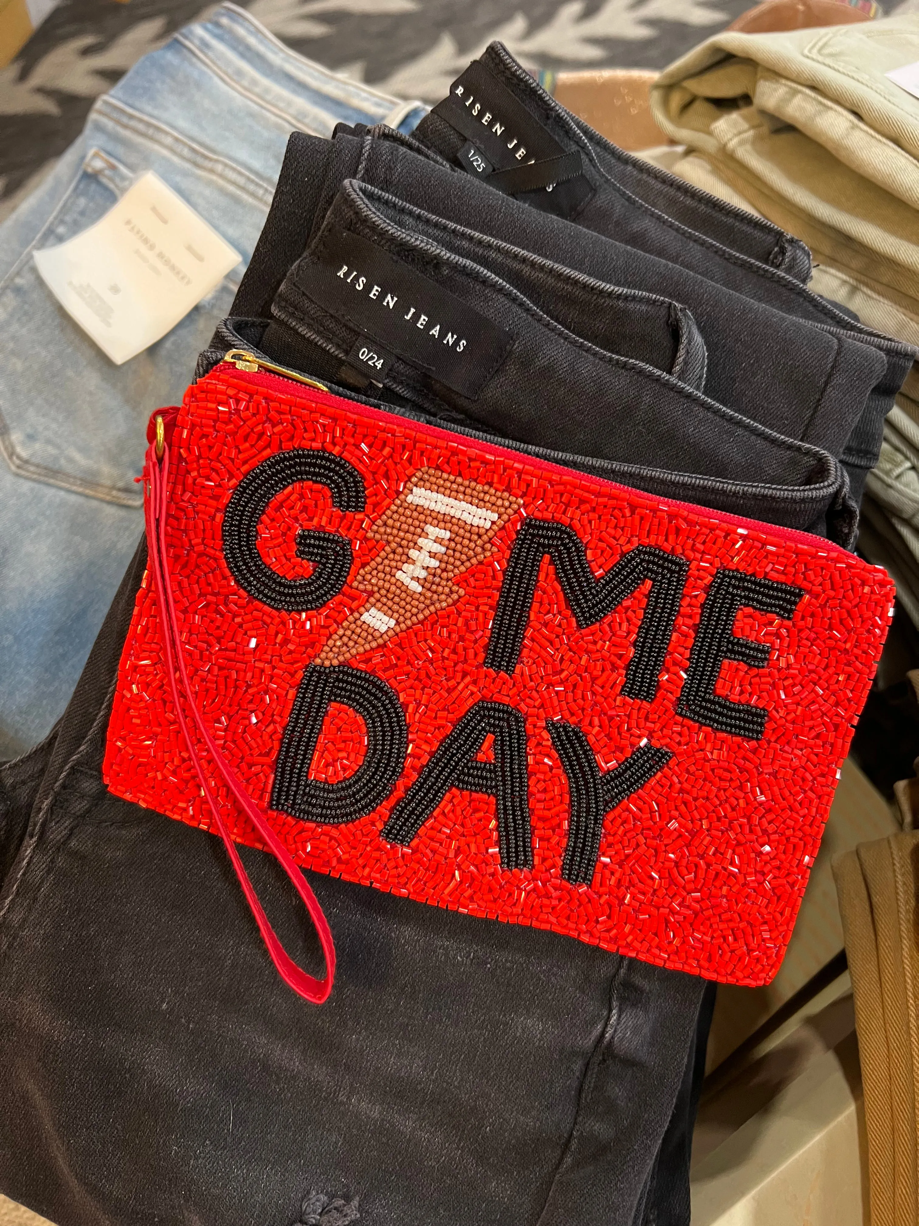 The Beaded Gameday Wristlet