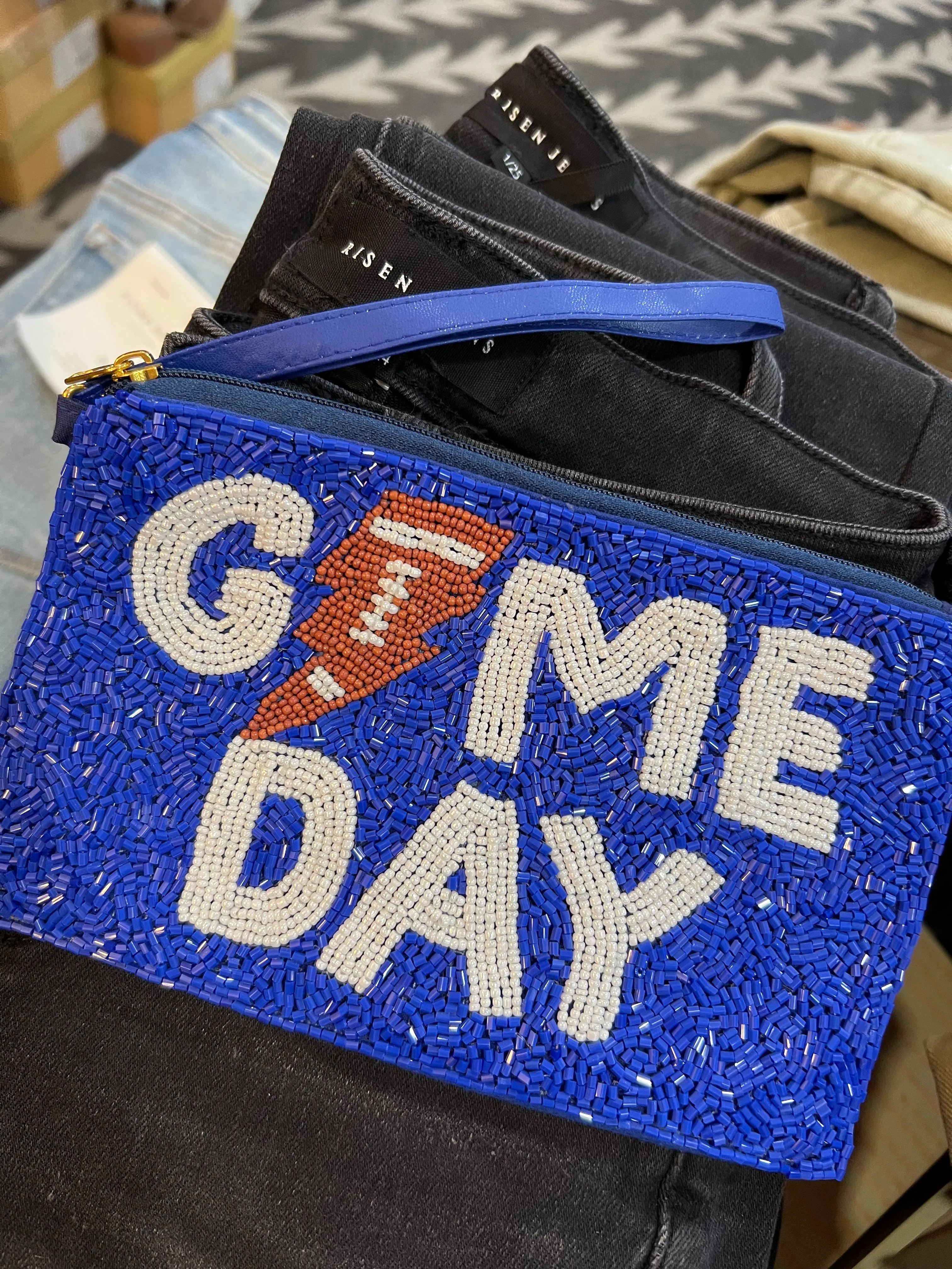 The Beaded Gameday Wristlet