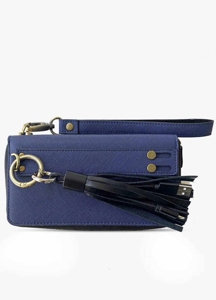 The Luxe Ultimate Wristlet Phone Case in Blue