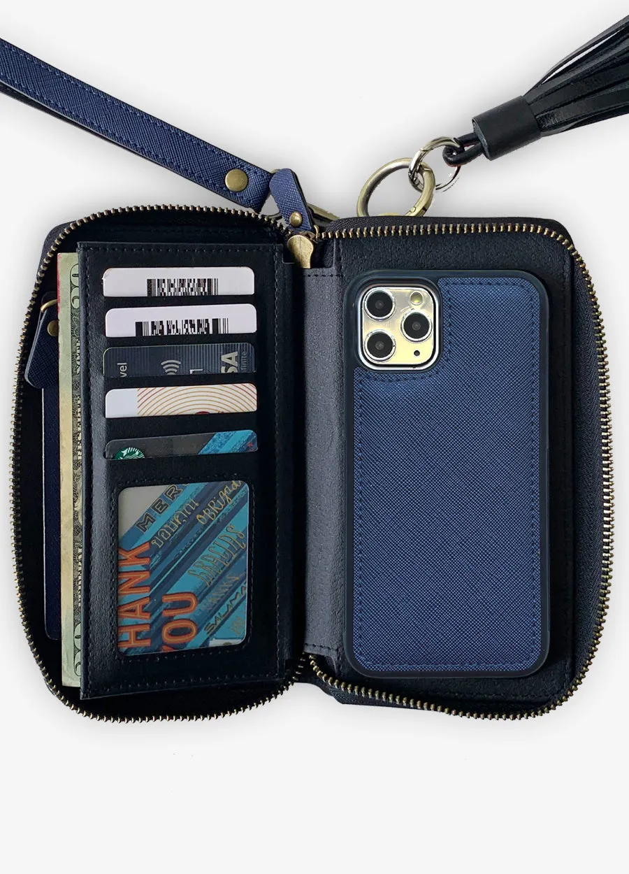 The Luxe Ultimate Wristlet Phone Case in Blue