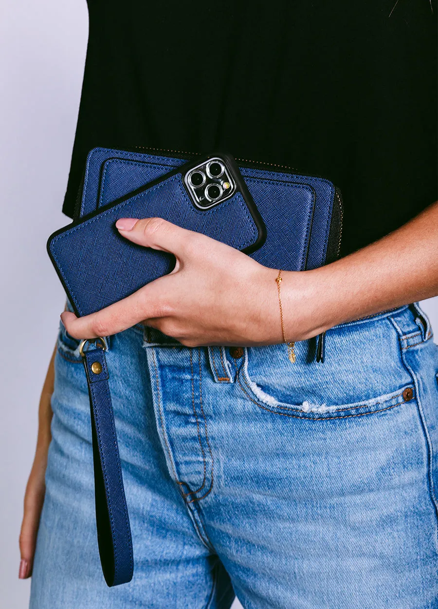 The Luxe Ultimate Wristlet Phone Case in Blue