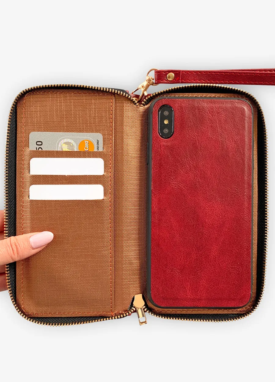 Ultra Slim Wristlet Phone Case in Red