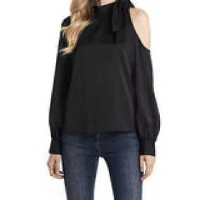 Vince Camuto Women's Long Sleeve Cold Shoulder Tie Neck Blouse