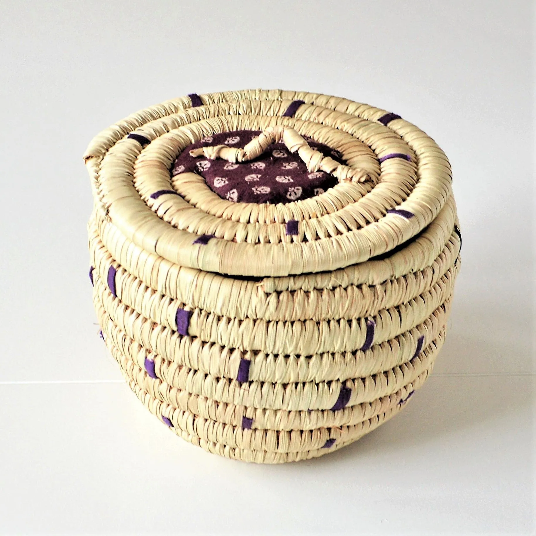 Wahat Palm leaves Wicker Makeup basket