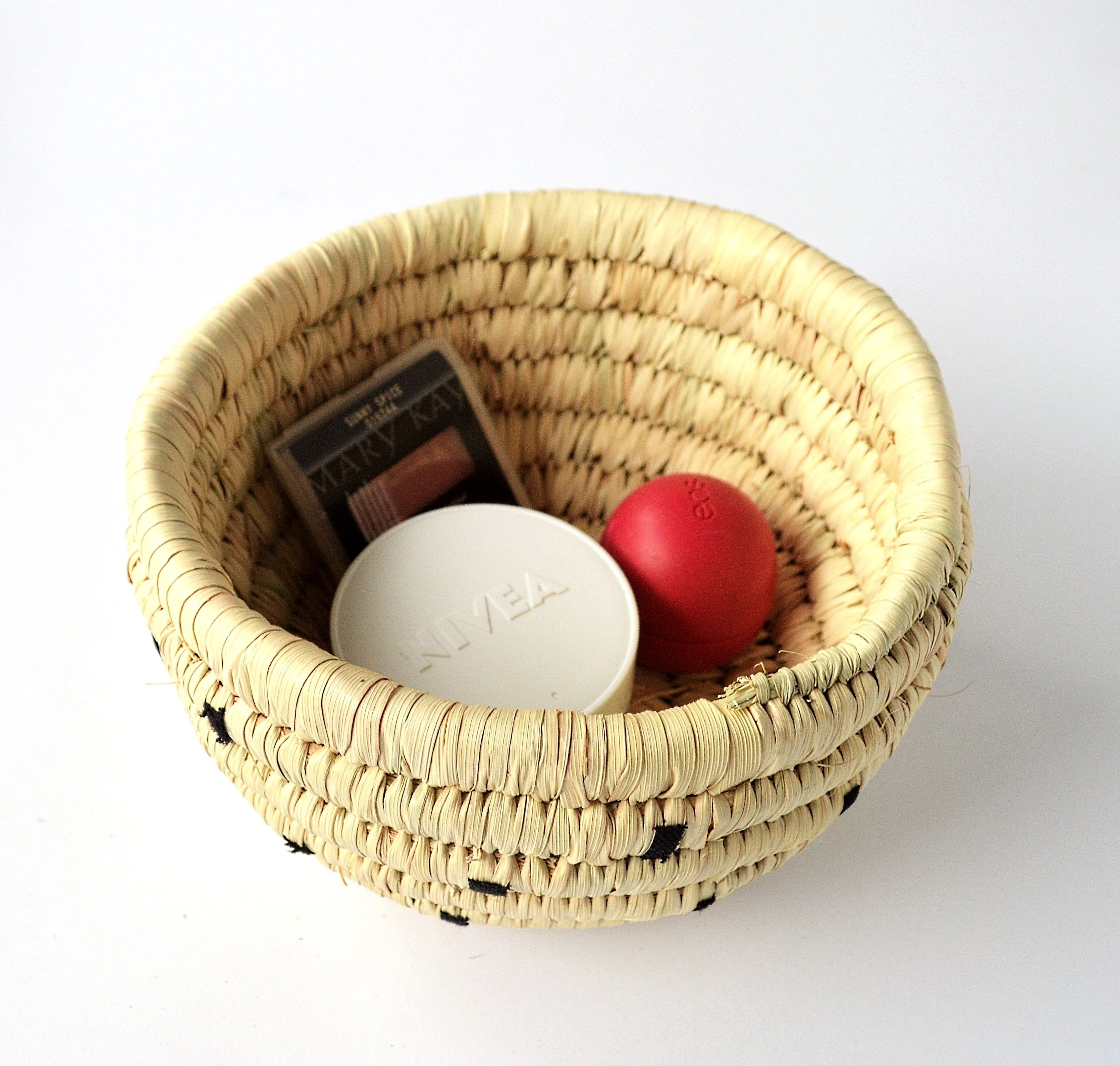 Wahat Palm leaves Wicker Makeup basket