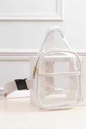 White Clear Stadium Sling Bag