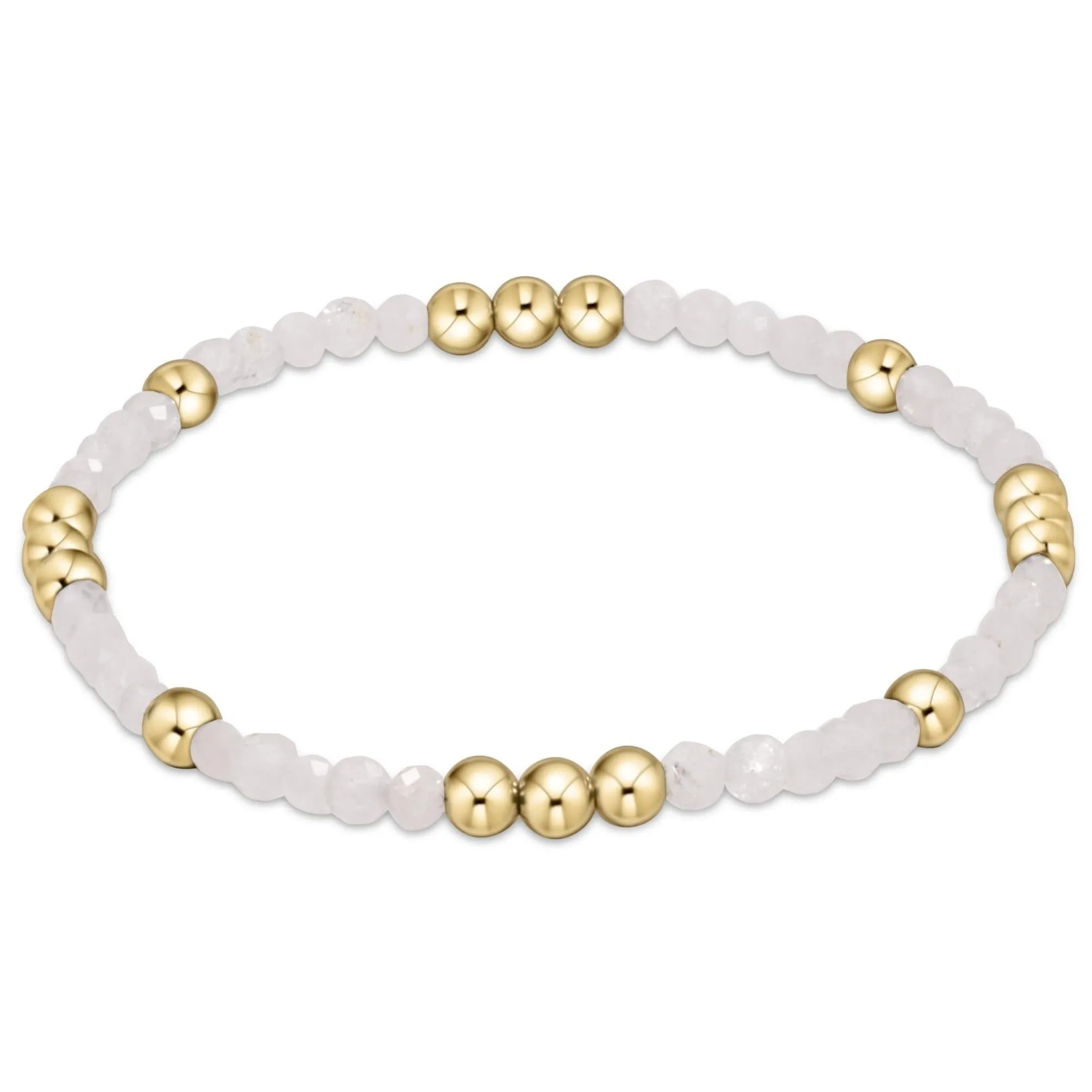 Worthy Pattern 3mm Bead Bracelet - Moonstone